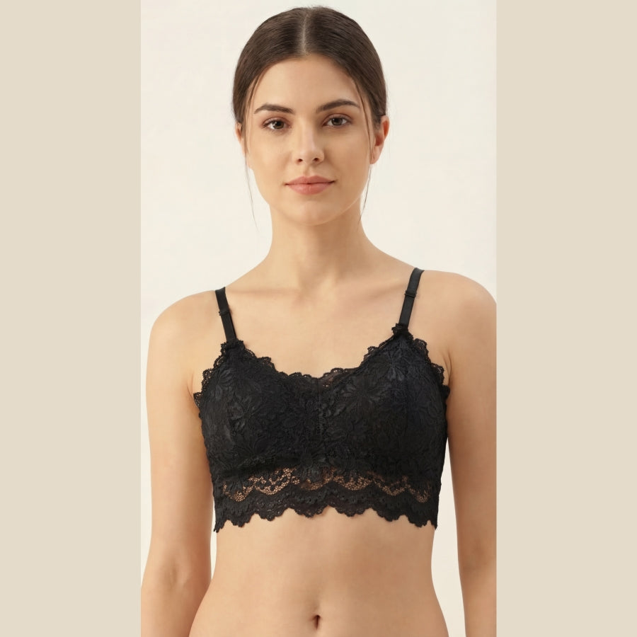Cotton Net Lace Cami Bras